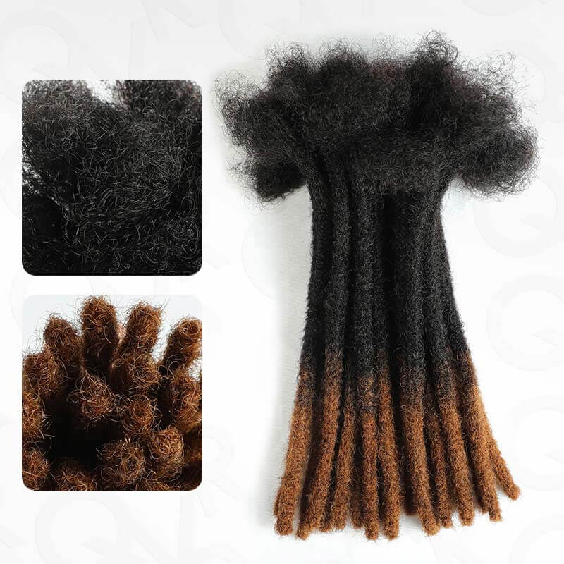 QVR Handmade Dreadlocks Ombre #T1B/27 Color Thickness 0.6cm Loc Extensions Human Hair