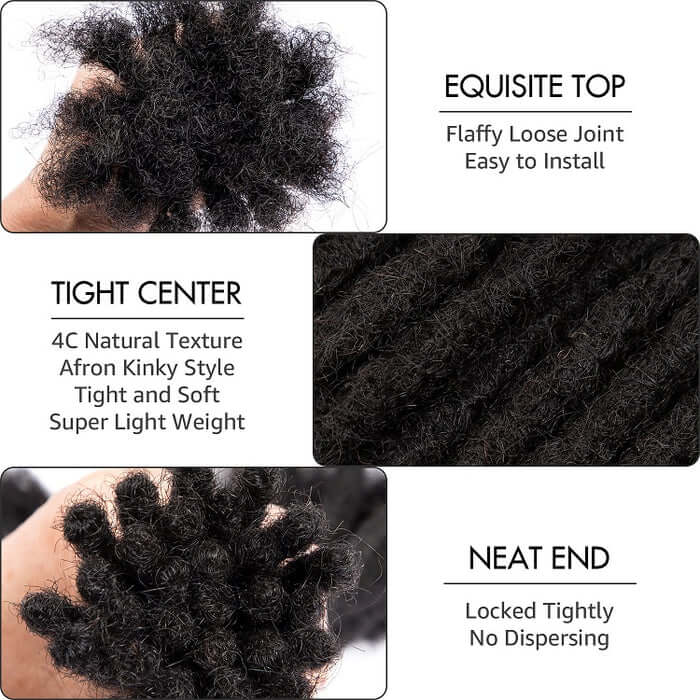 QVR Ombre T1B/Red Dreadlock Loc Extensions Virgin Human Hair Dreadlocks Braid