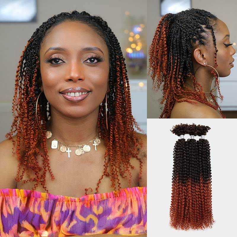 QVR 1 Pack Afro Kinky V Bulk Hair for Kinky Twist Crochet Braiding Hair