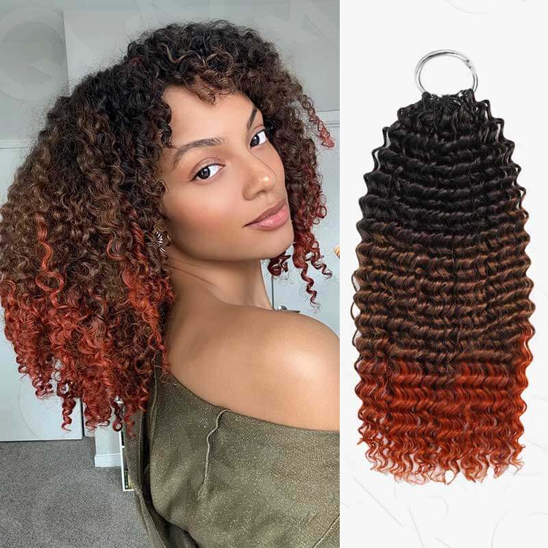 QVR 1 Pack Small Kinky Curly Feather Crochet Human Hair Extension