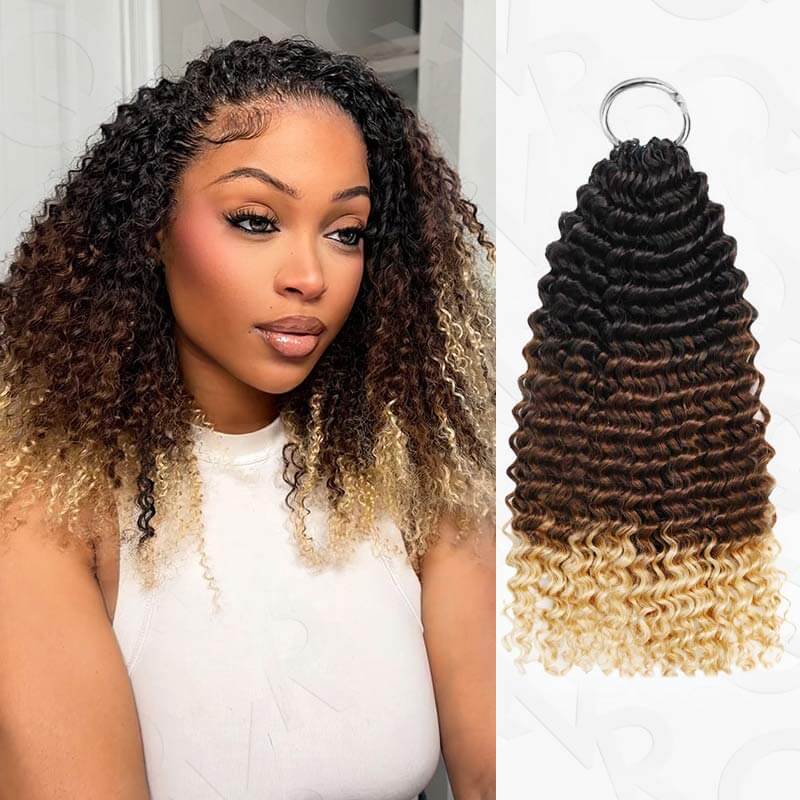 QVR 1 Pack Small Kinky Curly Feather Crochet Human Hair Extension