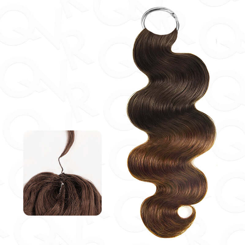 QVR Body Wave Feather Crochet Human Hair Highlight #P4/27 Miracle Knots Crochet Weave Hair Extensions