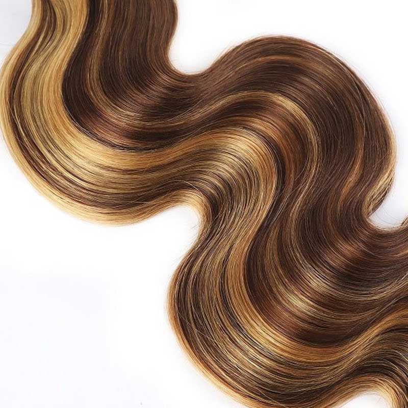 QVR Piano Highlight Body Wave Bundles P4/27 Bundles Ombre Human Hair Bundles