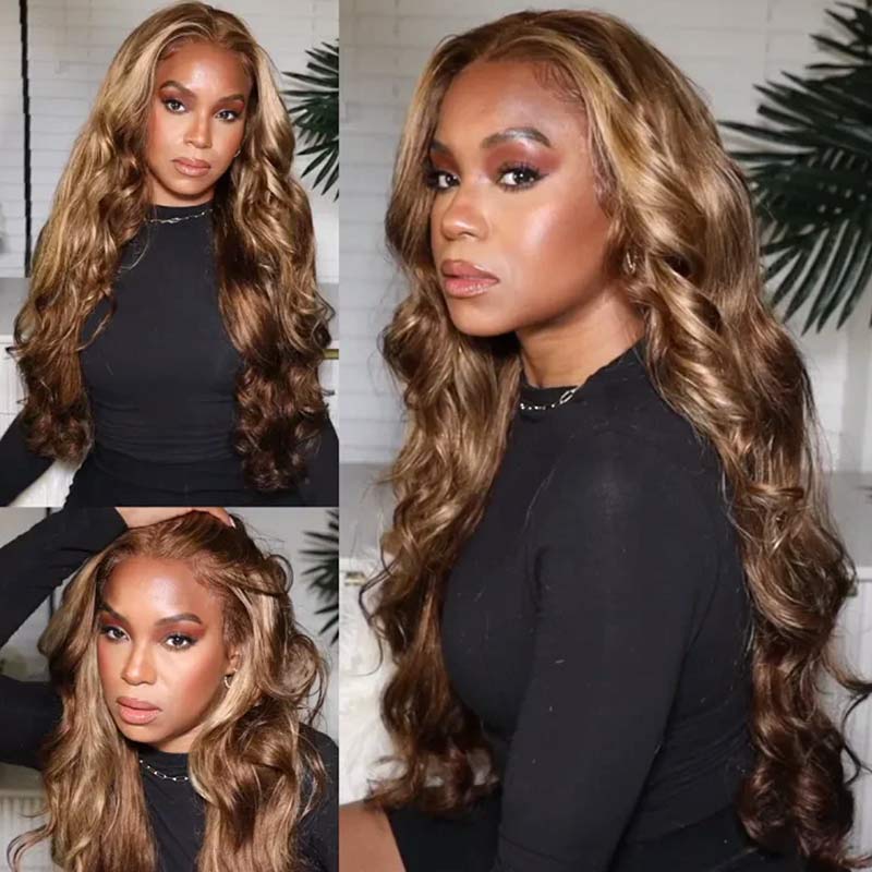 QVR Piano Highlight Body Wave Bundles P4/27 Bundles Ombre Human Hair Bundles