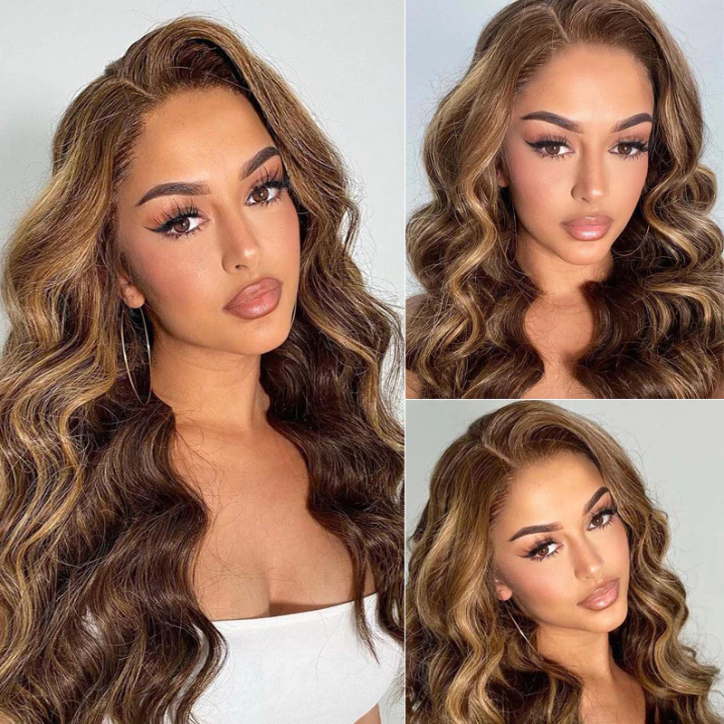 24 Loose Wave Transparent Lace 13x4/4x4  Lace Frontal Wig Human Hair Wig Natural Black