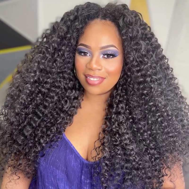 QVR 1 Pack Handmade Feather Crochet Braid Natural Black Human Hair Extensions