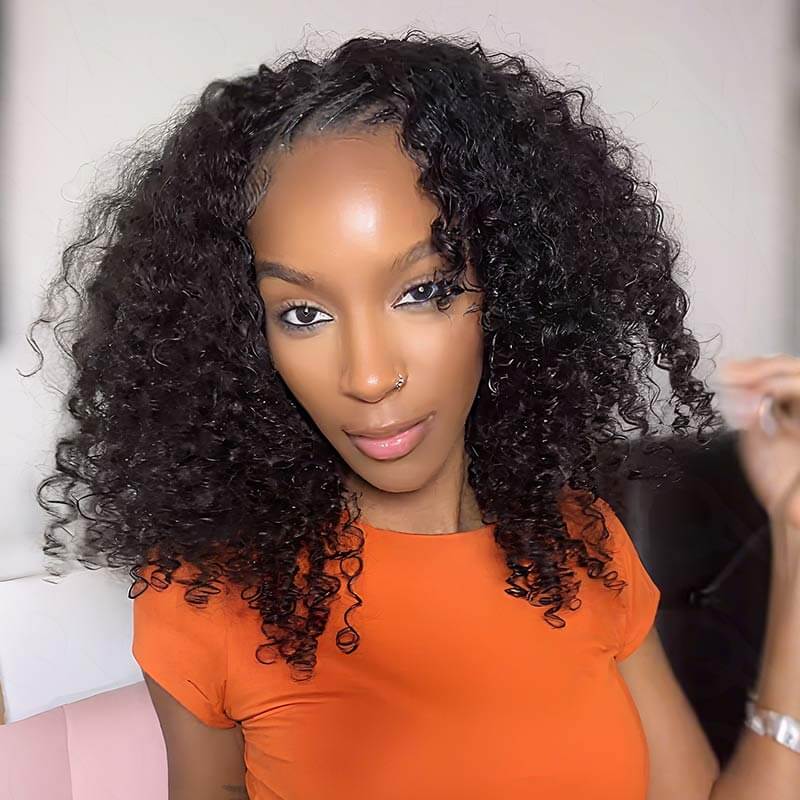 New User Only|QVR Hot Picks Twist Curly Drawstring Half Wig Human Hair Wigs