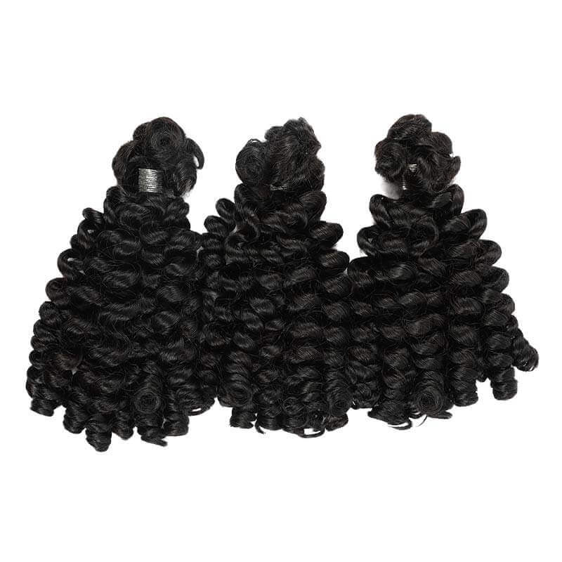 50% OFF|Natural Black Bouncy Curl Bulk Hair Extensions For Crochet Braids