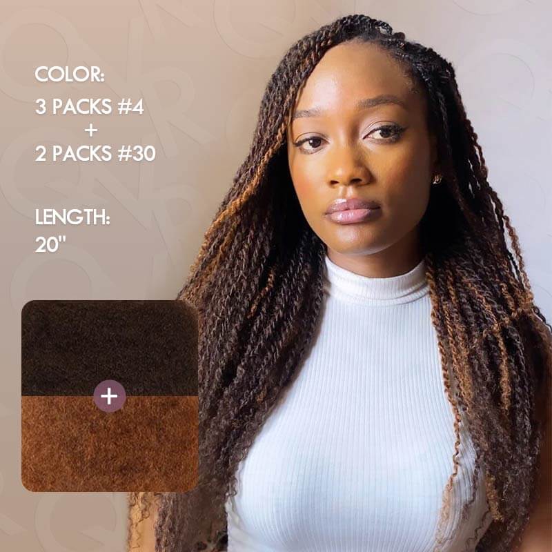 Flash Sale|QVR #4+#30 Two Colors Afro Kinky Bulk Human Hair