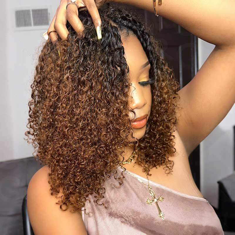 New User Only|QVR #T1B/30 Crochet Hair Small Kinky Curly Feather Crochet Human Hair