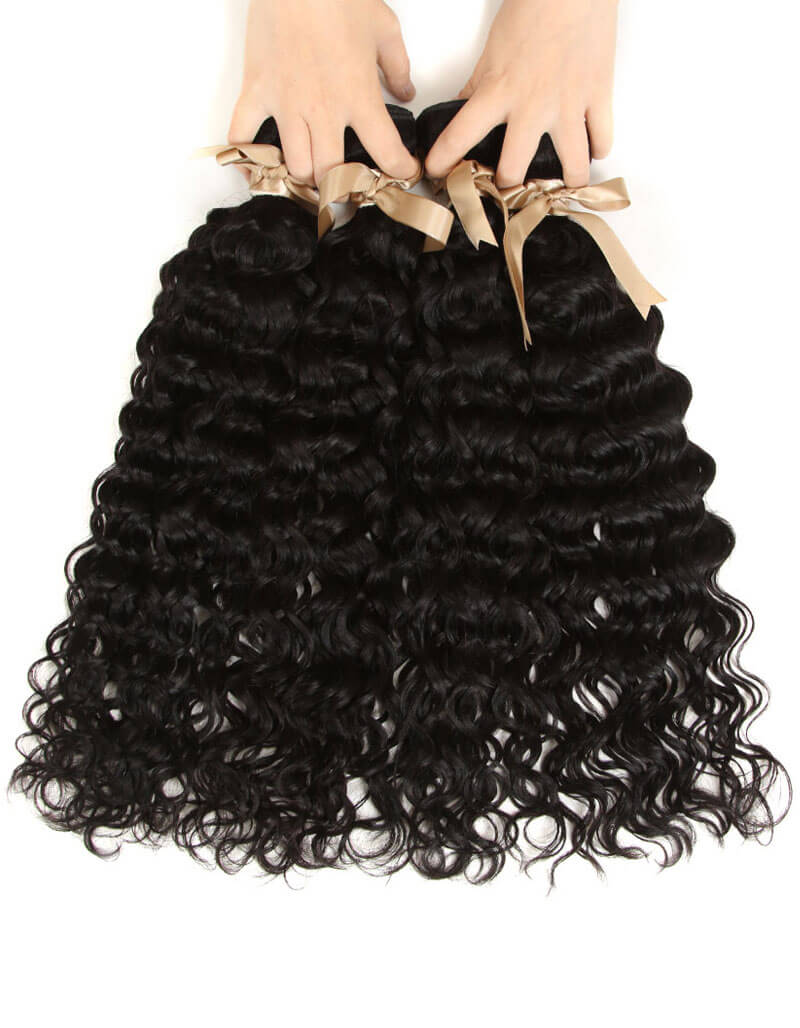 Queen Remy Human Hair Bundles Hair Weave Water Wave 4 Bundles
