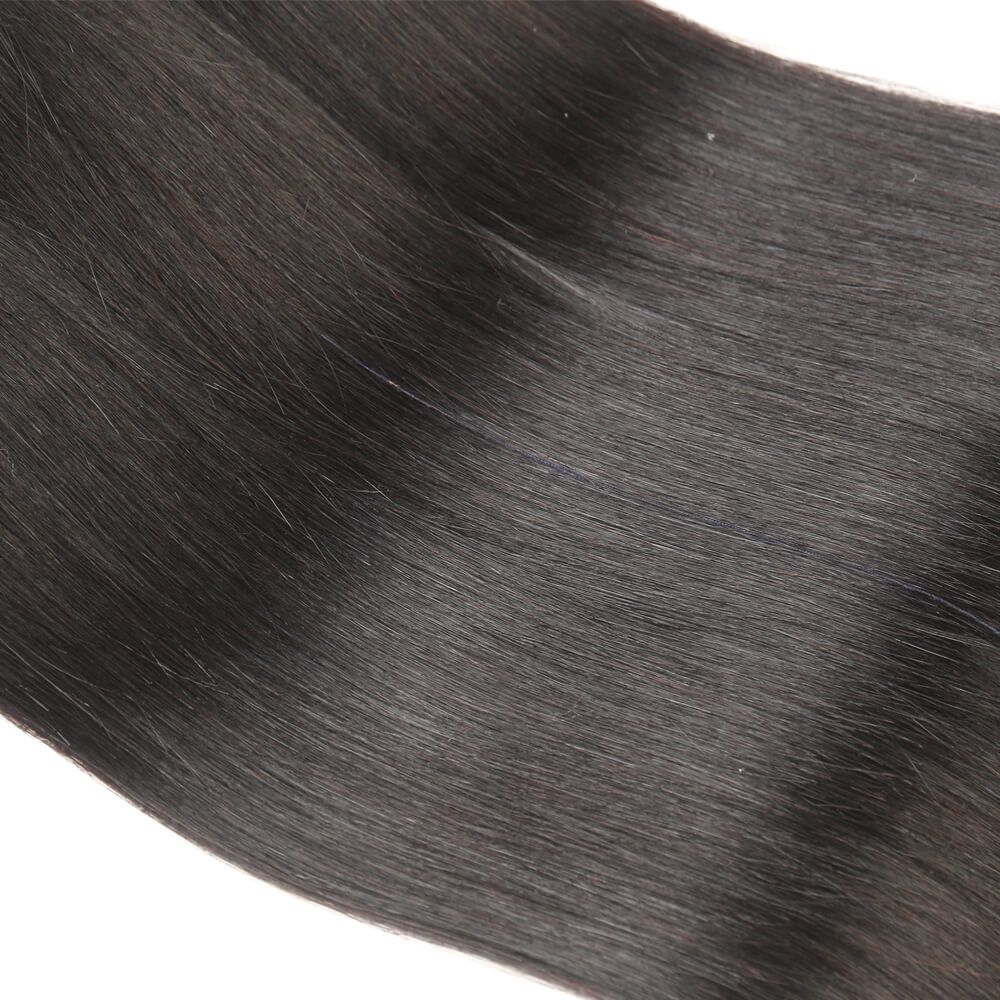 QVR Remy Human Hair 3 Bundles Straight Hair Natural Color