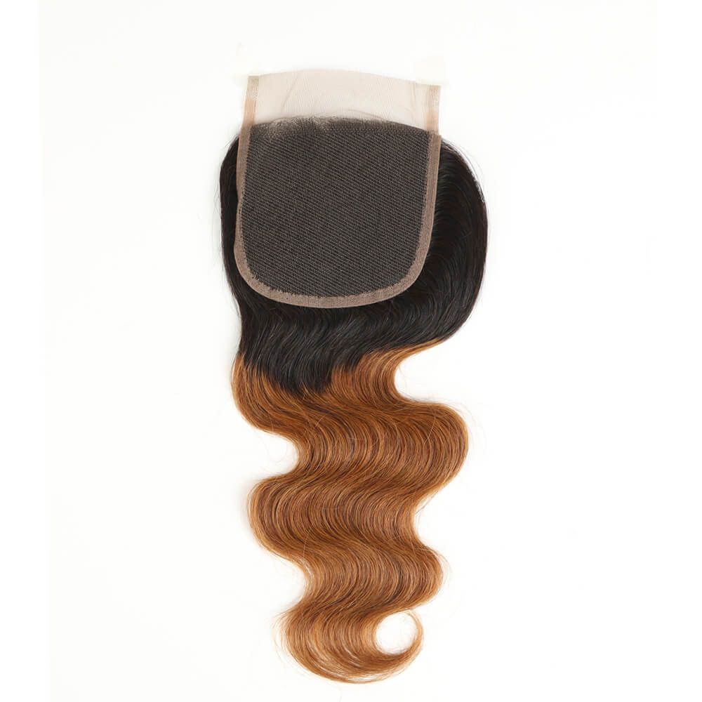 QVR Remy Human Hair 4x4 Closure Body T1B/30
