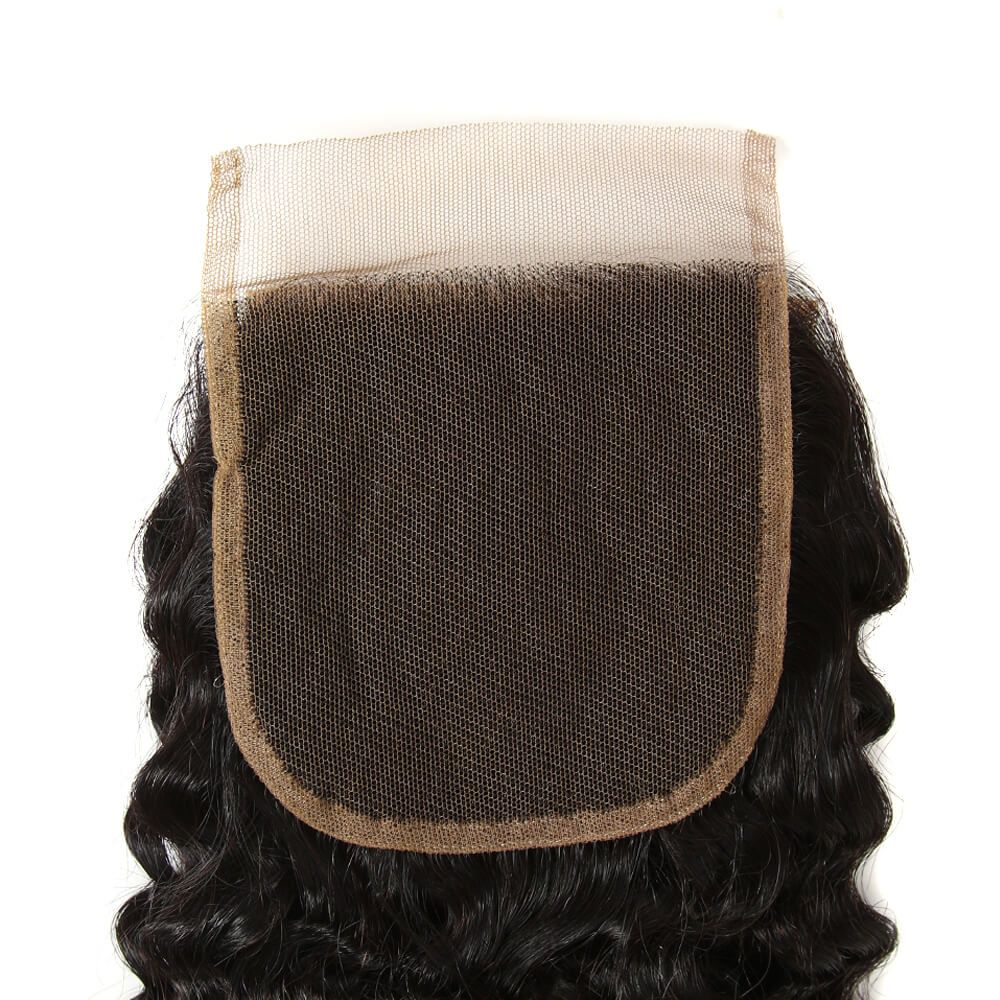 QVR Remy 4 Bundles Jerry Curl With 4X4 Lace Closure Kinky Curly Hair Natural Color
