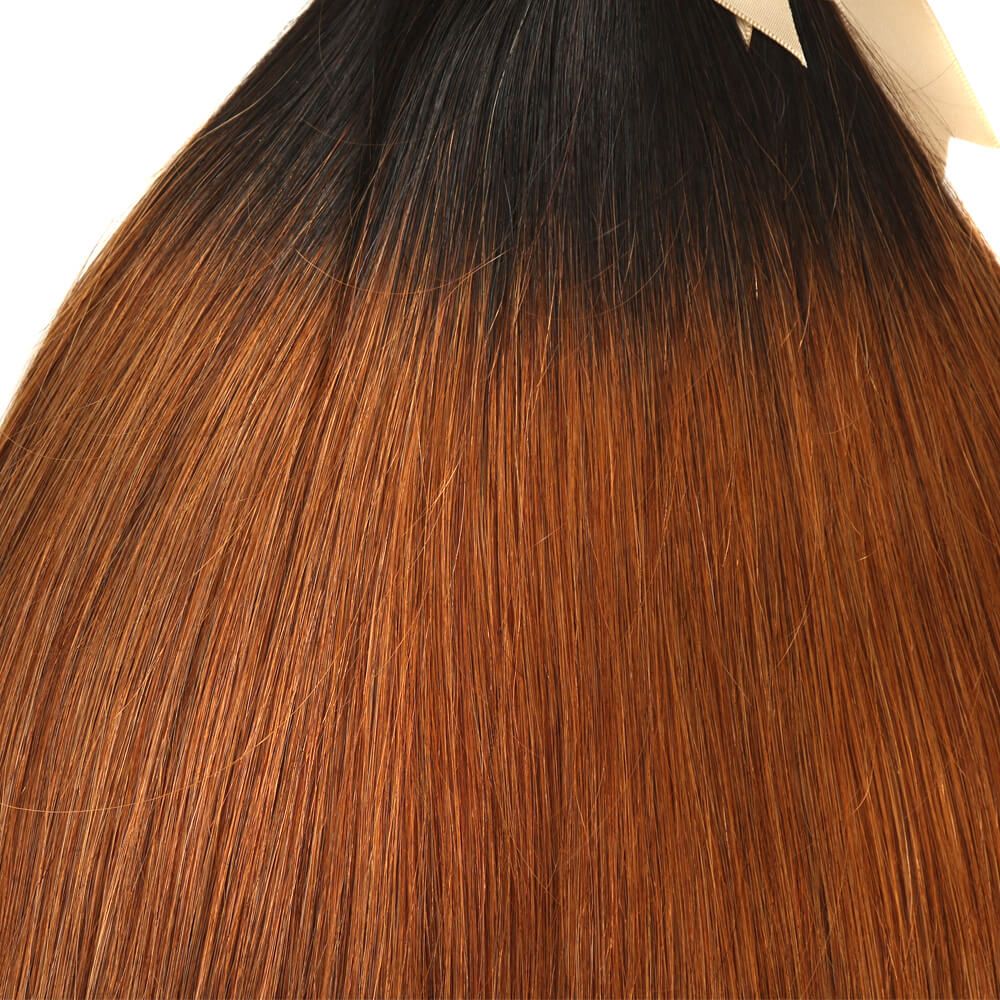 QVR Remy Human Hair 3 Bundles Straight Hair T1B/30