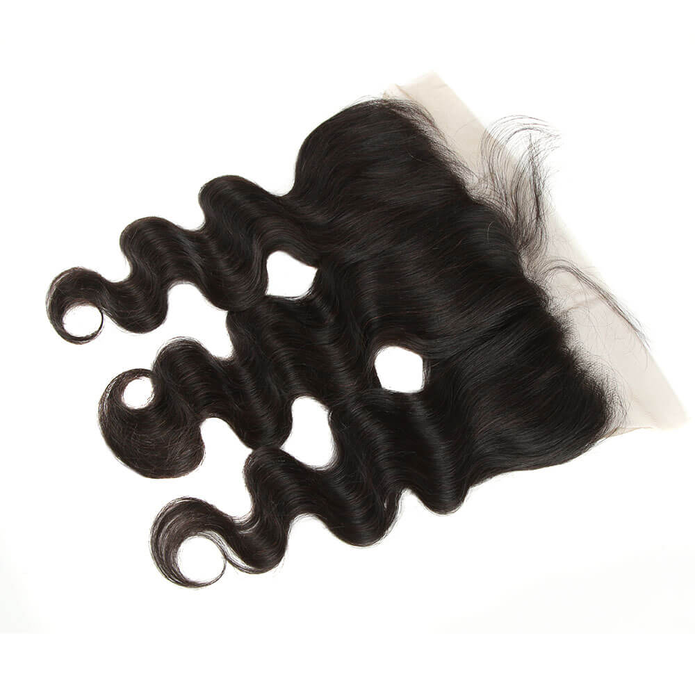 Virgin Human Hair Body Wave 3 Bundles with 13*4 Lace Frontal Closure