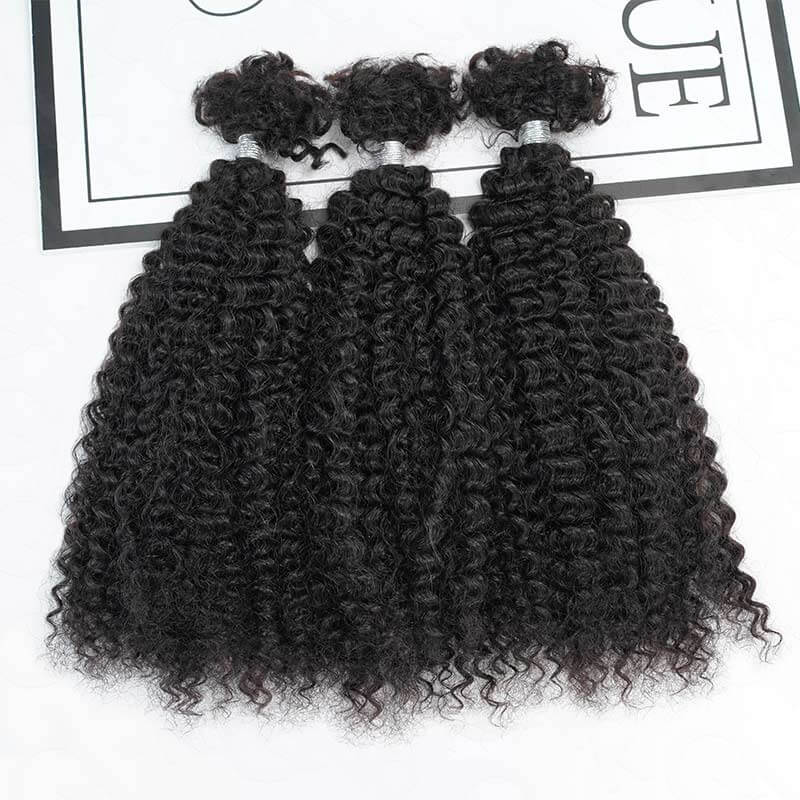 B3G1|QVR Natural Black Bulk Human HairExtensions for Boho Knotless Braiding