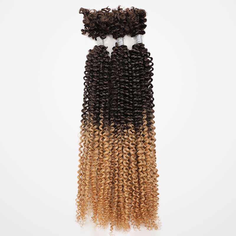 QVR Ombre T2/27 Afro Kinky V Bulk for Kinky Twist Crochet Braiding Hair