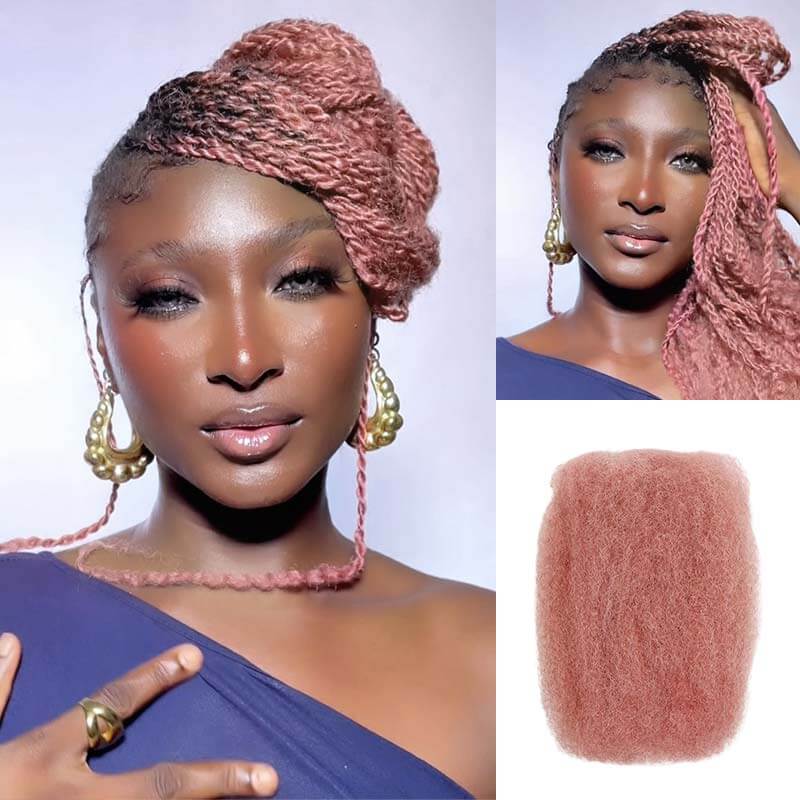 QVR 1 Pack Afro kinky Bulk Hair Extensions For Braiding Dreadlock Human Hair