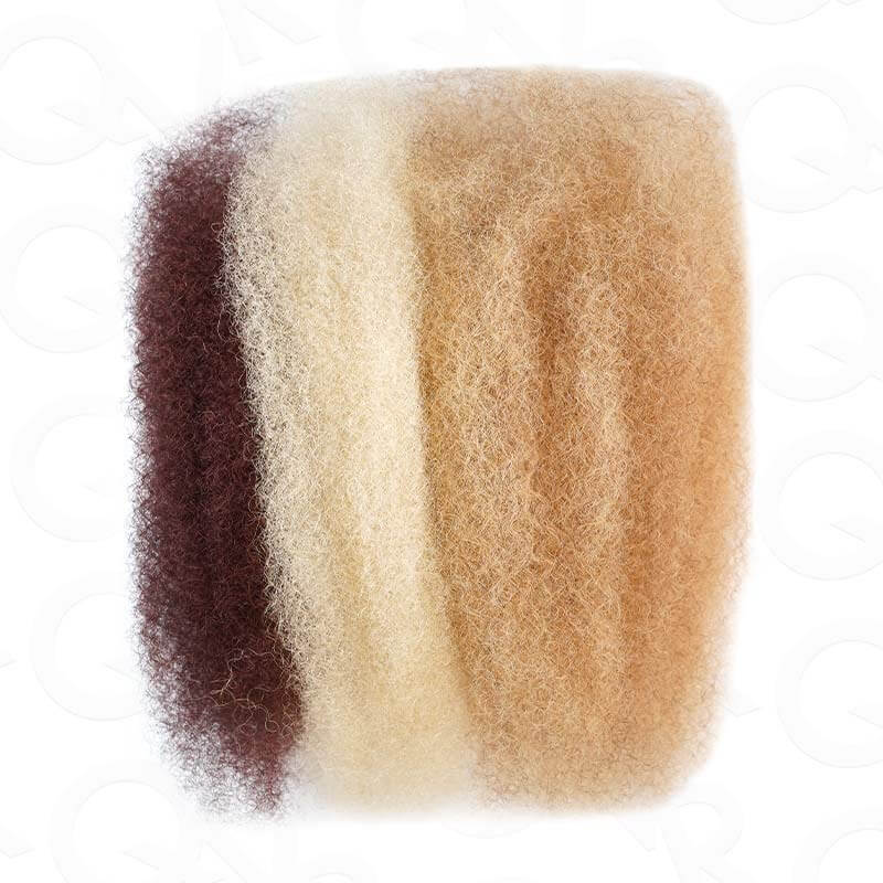QVR 2 In 1 Afro Kinky Bulk Two Colors #6/SOrange4 Human Hair For Braiding Dreadlock Hair