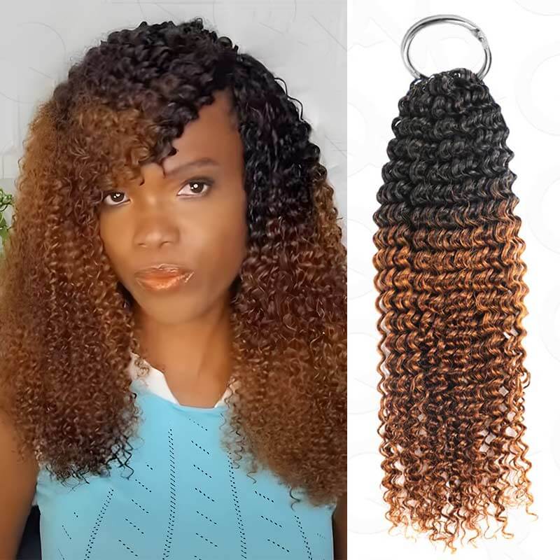 $100off Member Sale|#T1B/30 Small Kinky Curly Feather Crochet Hair