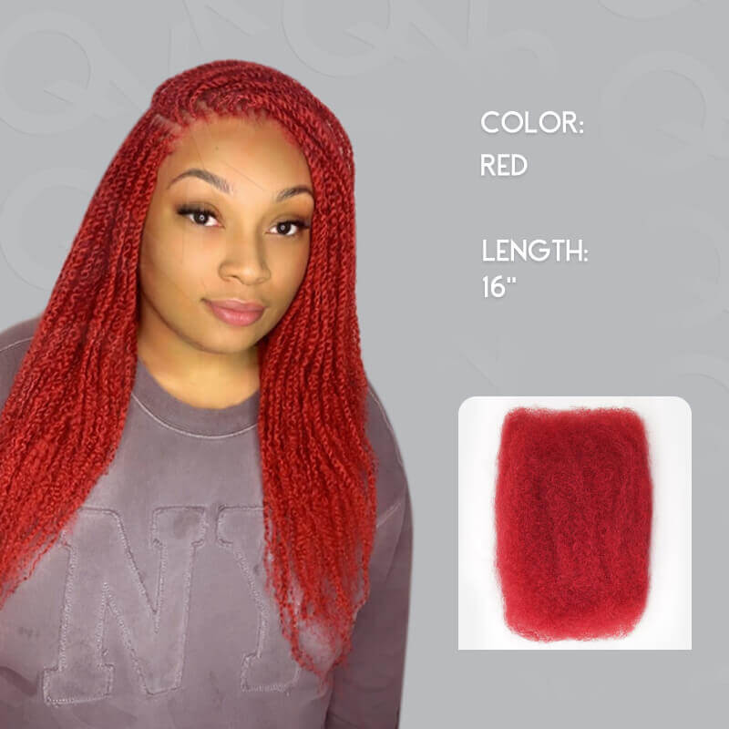 QVR 1 Pack 99J Burgundy Afro Kinky Bulk Human Hair Color