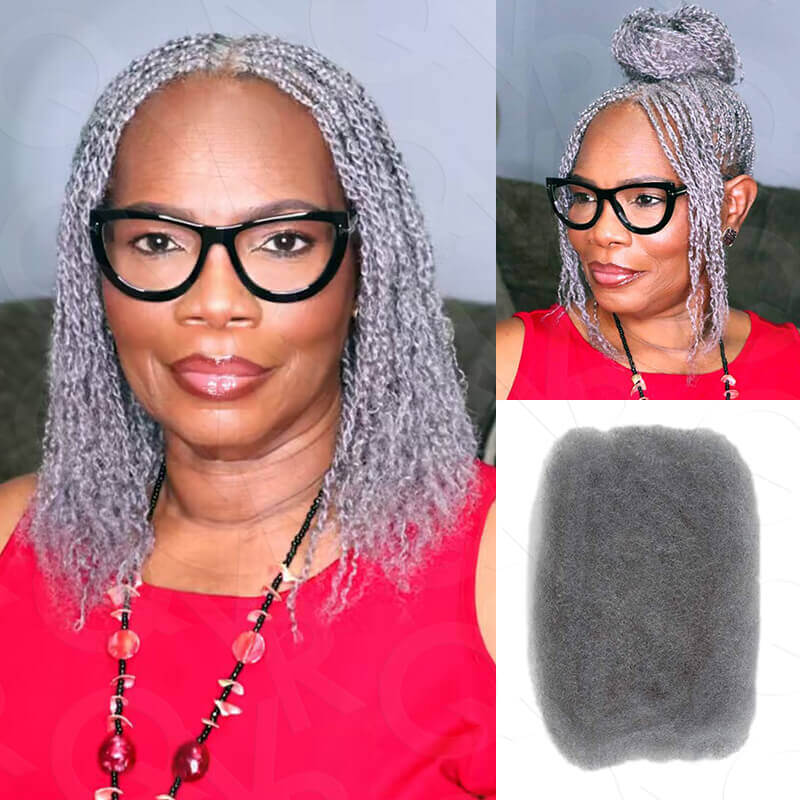 QVR Type 4C Afro Kinky Bulk Braiding Human Hair Extensions For Black Women