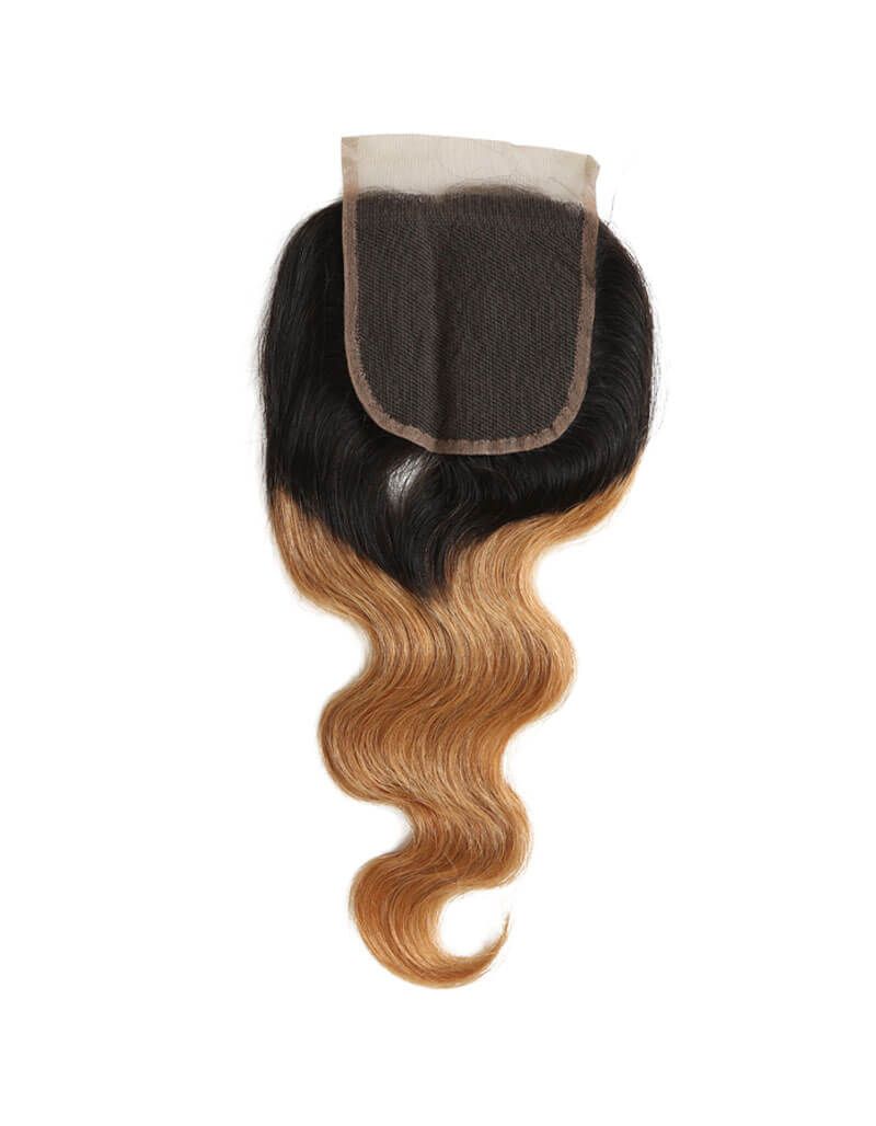 QVR Remy Human Hair 4x4 Closure Body T1B/27