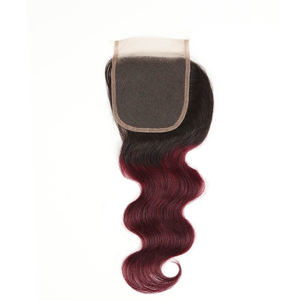 QVR Remy Human Hair 4x4 Closure Body T1B/99J