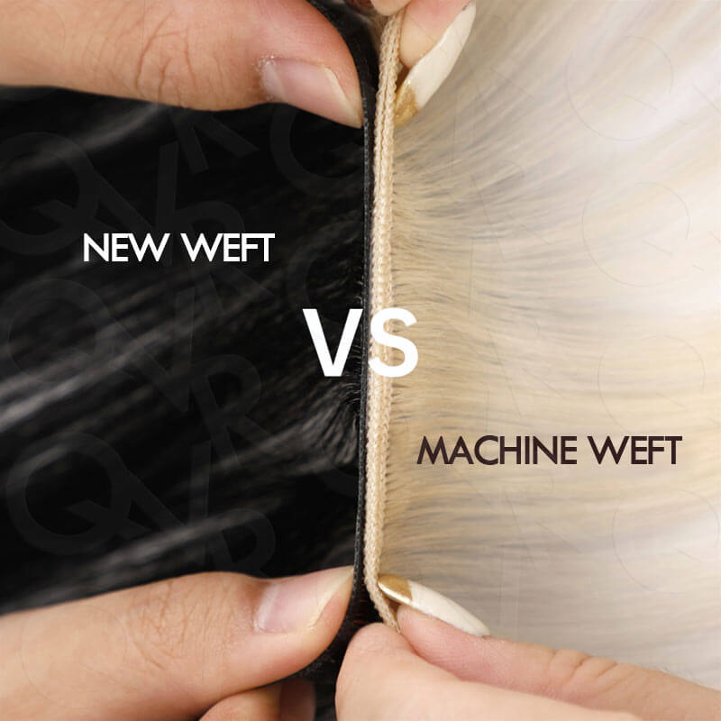 QVR Quick Weave Human Hair Bundles Blonde Straight Invisible Genius Weft Sew In Hair Extensions