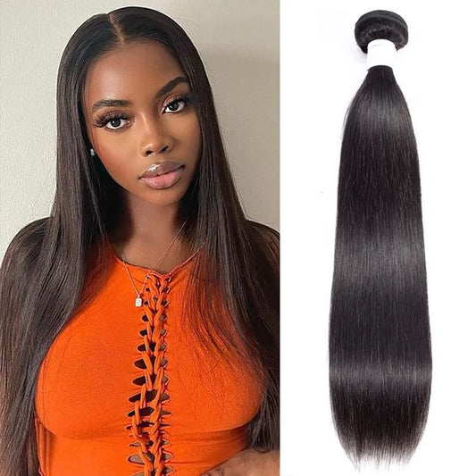 QVR Silk Straight Human Hair Weaves 1 Bundle