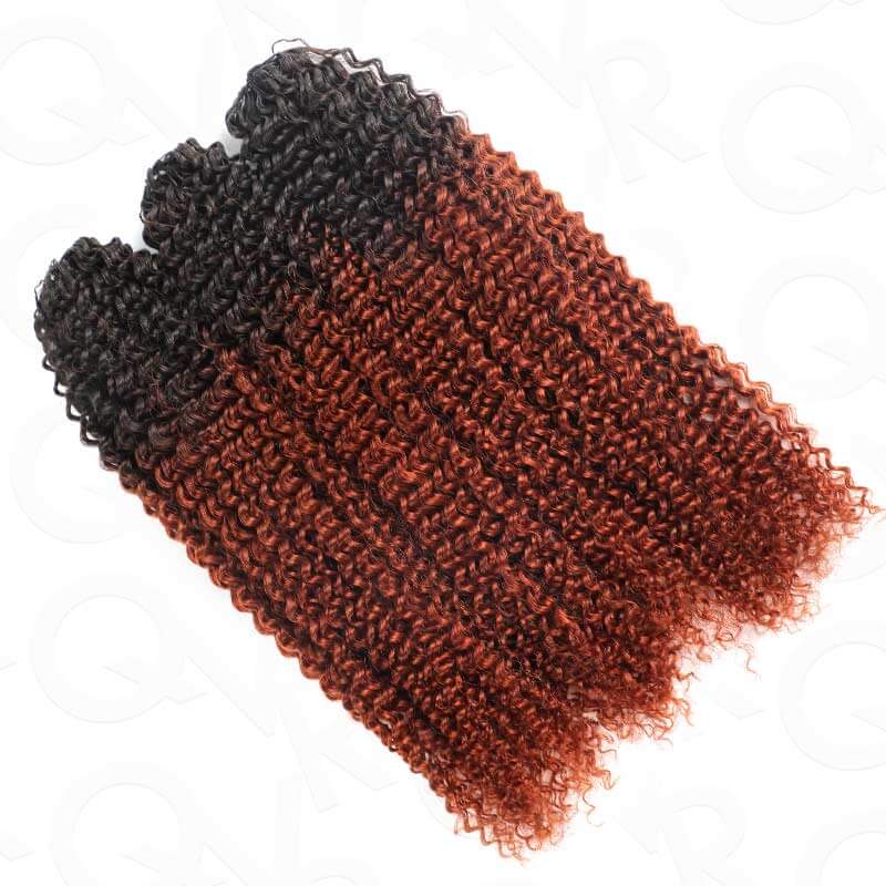 QVR #T1B/350 Crochet Hair Small Kinky Curly Machine Made Feather Human Hair Extension