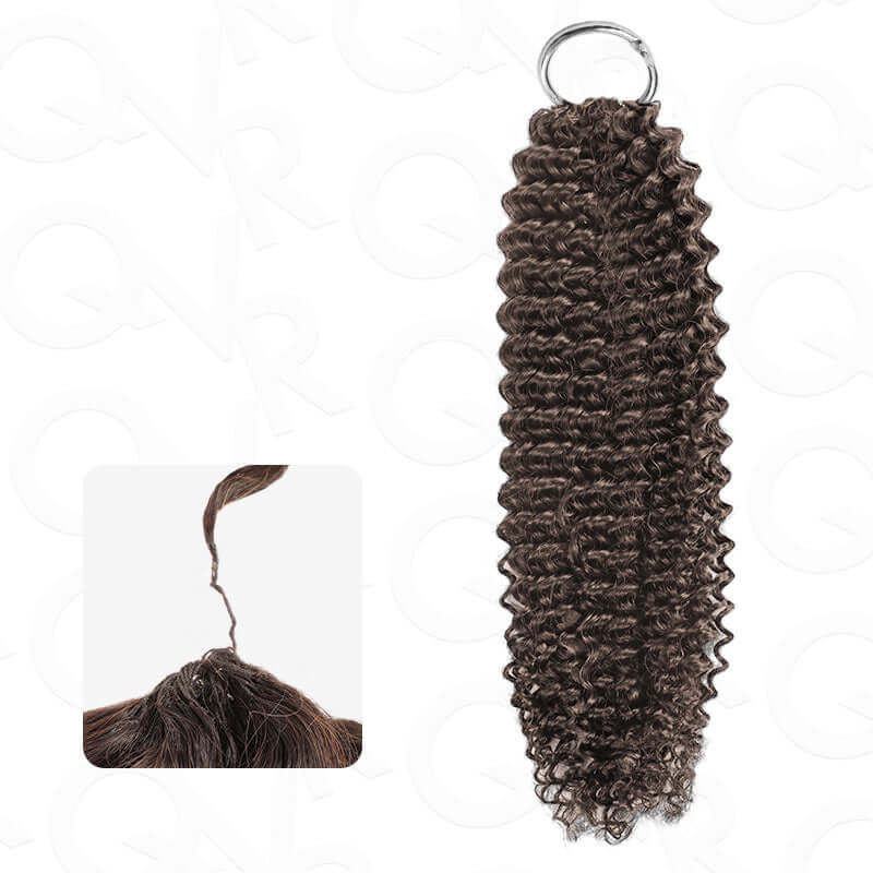 QVR Dark Brown #4 Crochet Hair Body Wave Machine Made Feather Human Hair Extension