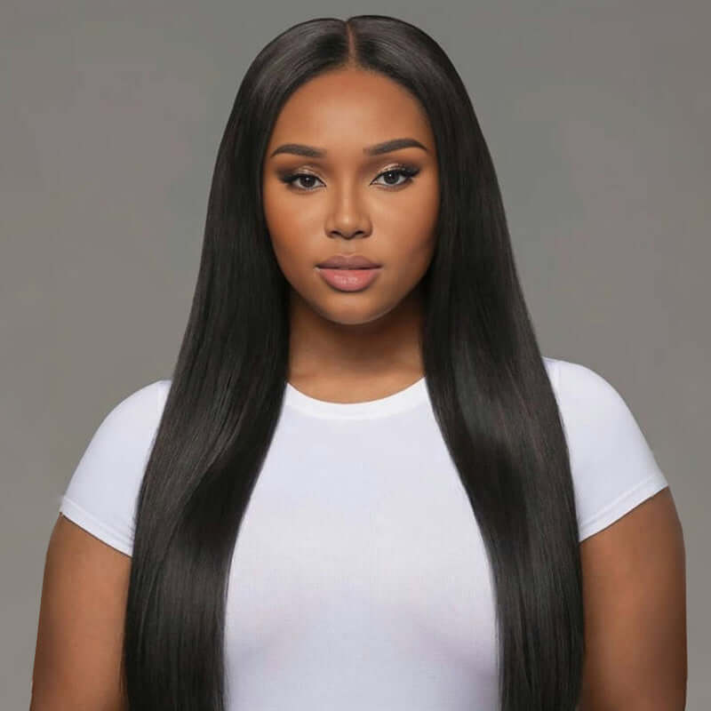 CLEARANCE SALE| Soft Natural Black Straight Feather Crochet Braid Human Hair