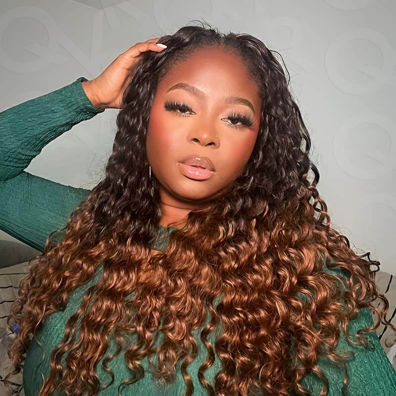 CLEARANCE SALE| #T2/30 Color Deep Wave Feather Crochet Braid Human Hair