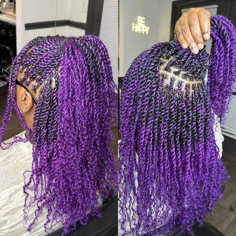 QVR 1 Pack New Purple Color Afro Kinky Bulk Human Hair