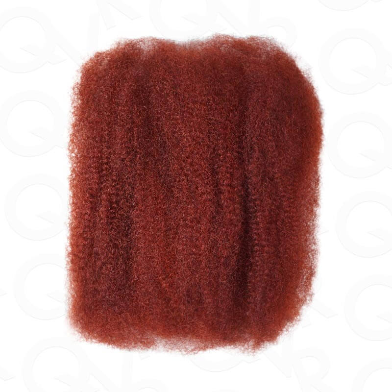 QVR 1 Pack Reddish Brown Color Afro Kinky Bulk Human Hair