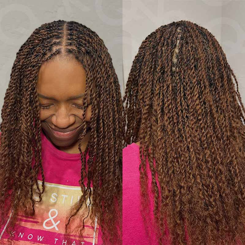 New User Only|QVR Mixed Color #4/30 Afro Kinky Bulk Human Hair
