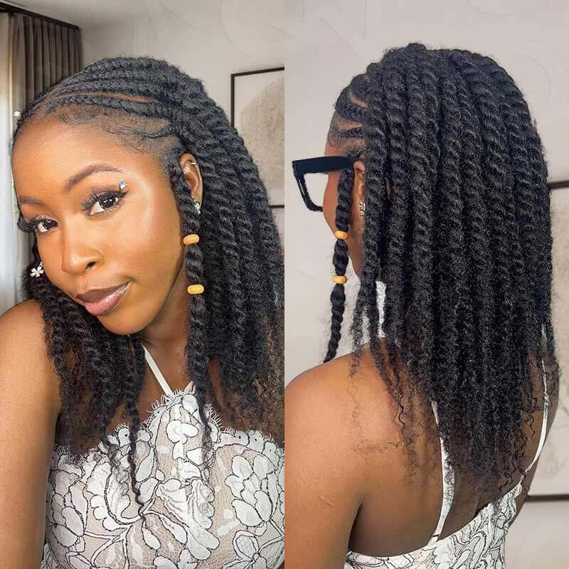 QVR 1 Pack Natural Black Afro kinky Bulk Human Hair