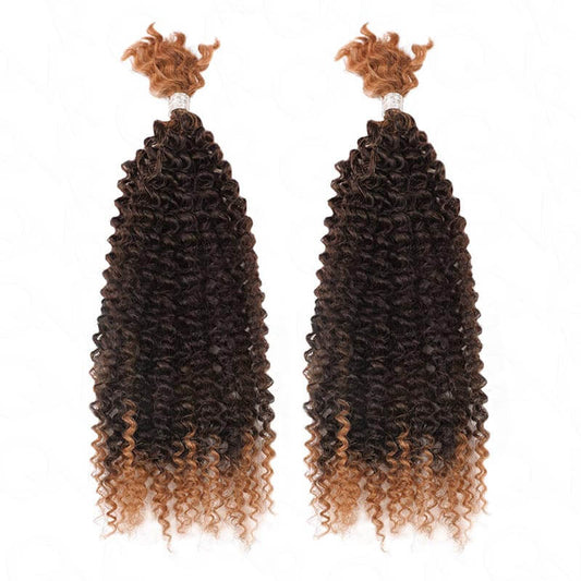 QVR Spring Twist Crochet Human Hair Ombre T1B/30 Afro Kinky Curly Braiding Hair Extension