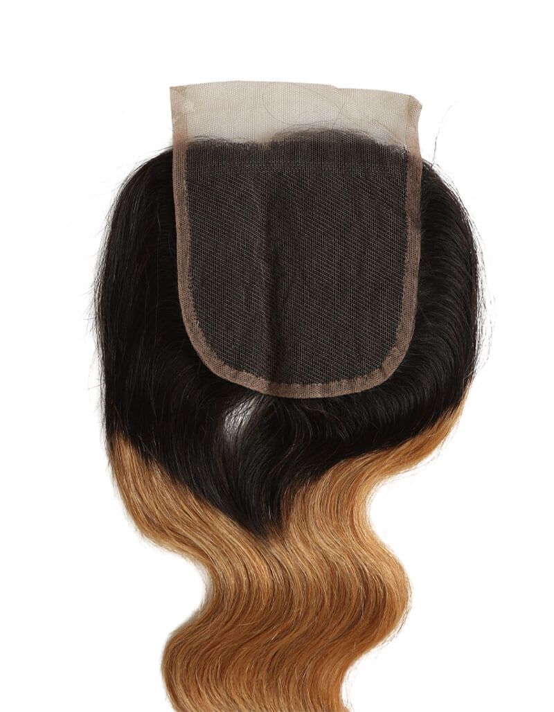 QVR Remy Human Hair 4x4 Closure Body T1B/27