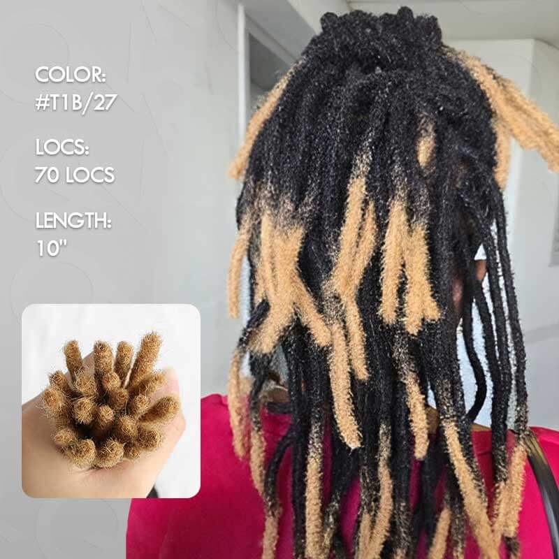 QVR Handmade Dreadlocks Ombre #T1B/27 Color Thickness 0.6cm Loc Extensions Human Hair