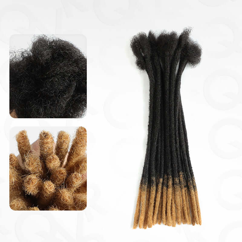 QVR Handmade Dreadlocks Ombre #T1B/30 Color Thickness 0.6cm Loc Extensions Human Hair