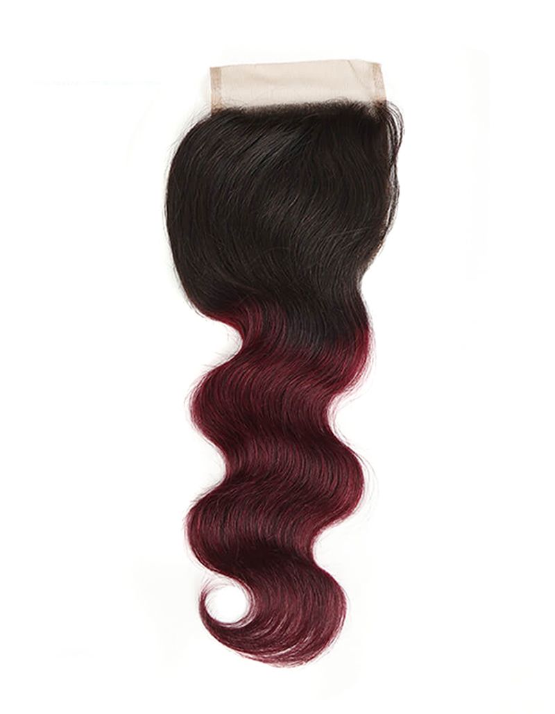 QVR Remy Human Hair 4x4 Closure Body T1B/99J