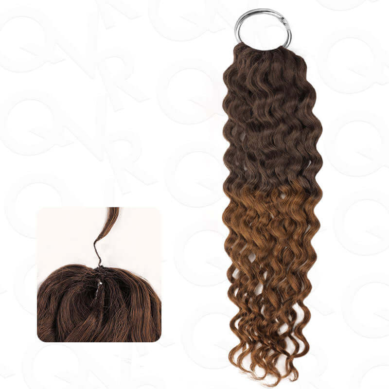 QVR #T2/30 Crochet Hair Water Wave Machine Made Feather Human Hair Extension