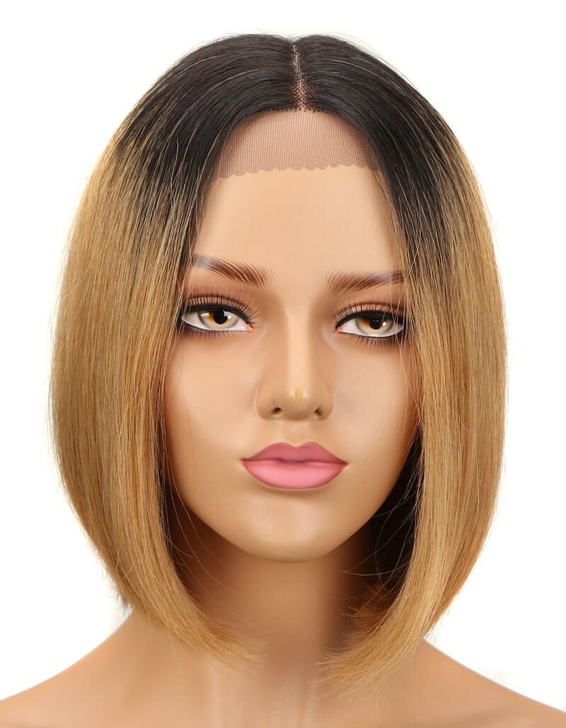 QVR Lace Front Human Hair Wigs 10 Bob Wig | LYNA