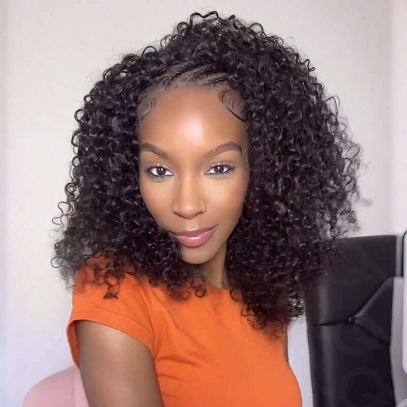 US Only|QVR #1B Kinky Straight Half Wig