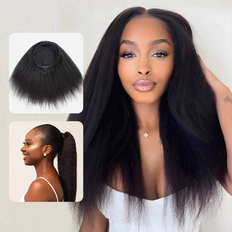 Flash Sale|QVR Glueless Half Wig 3 In 1 Twist Curly Human Hair