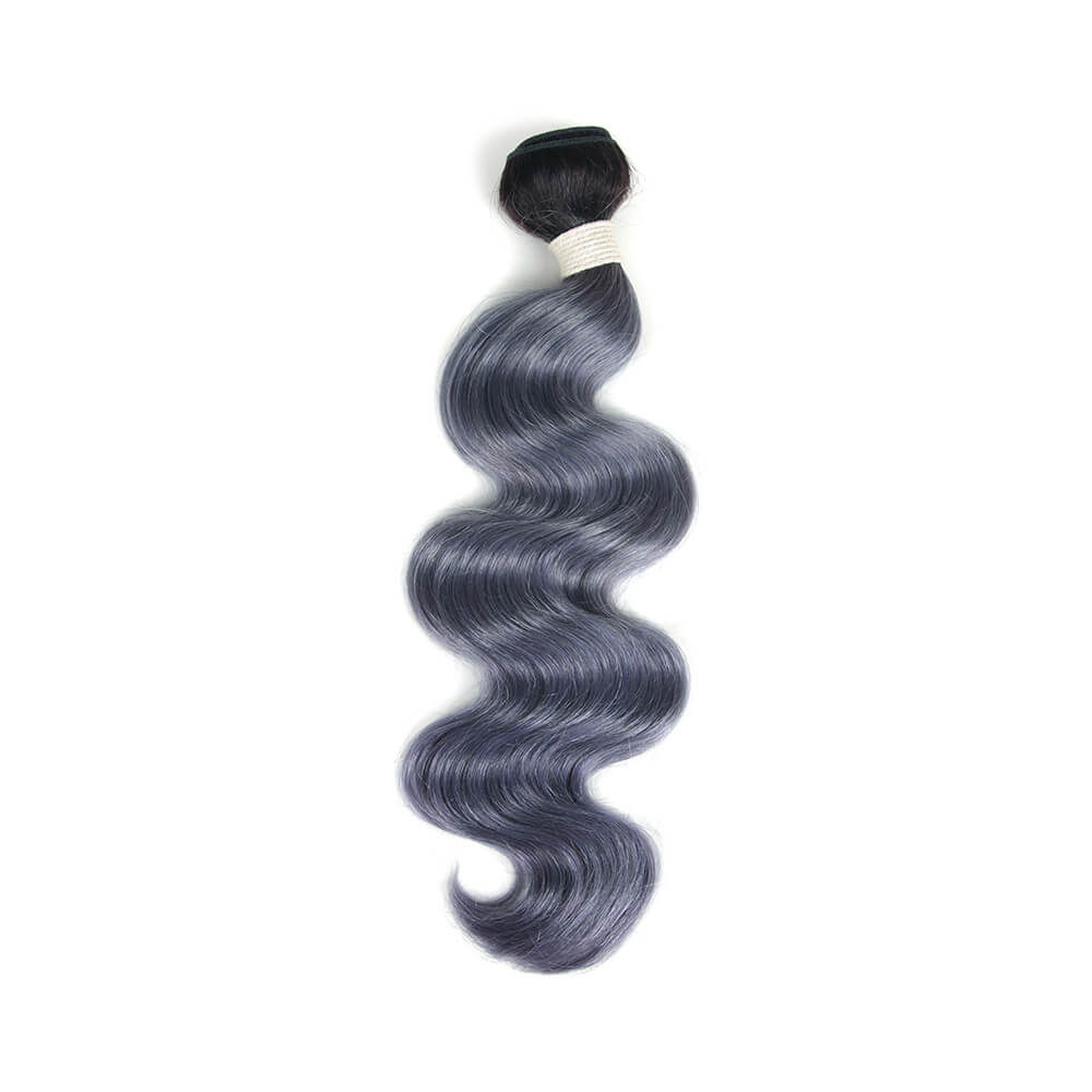 QVR Virgin Human Hair Ombre Haze Blue 1pc Body Wave Bundle