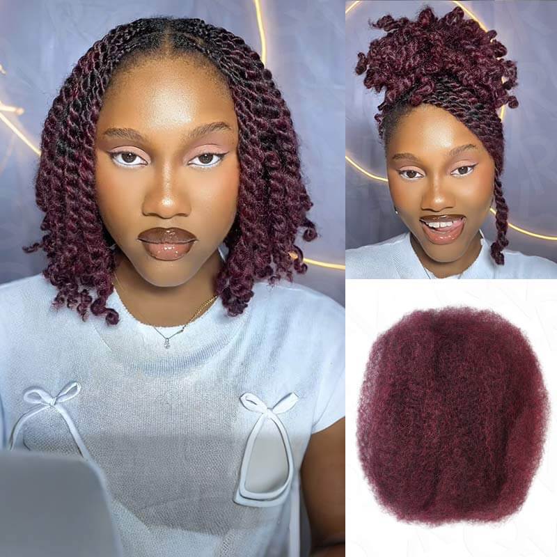 QVR 1 Pack Mixed Color #4/30 Afro Kinky Bulk Human Hair